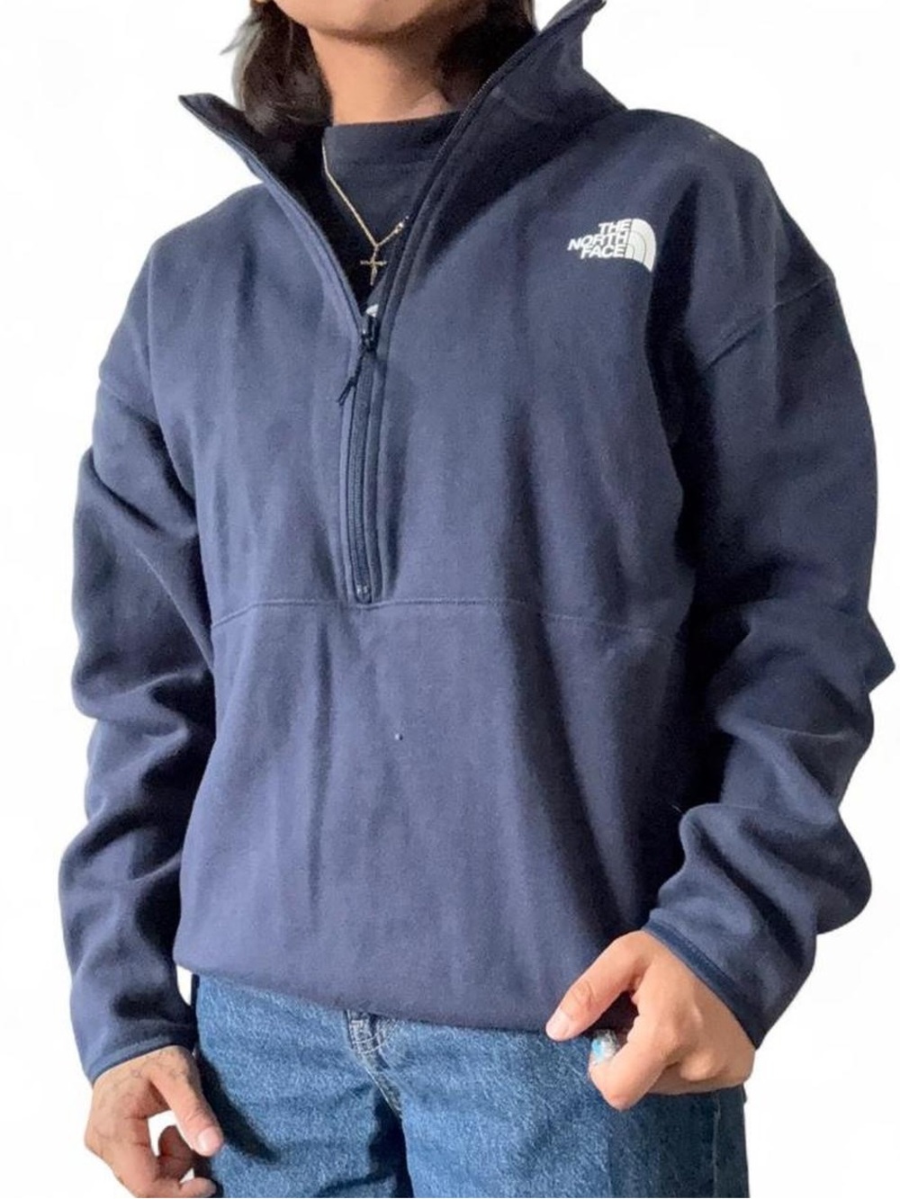 The North Face size medium navy blue quarter zip #outdoor #fleece
